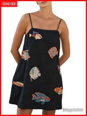 Boho Graffiti Cami Mini Dress Polyester Summer Beach Sundress